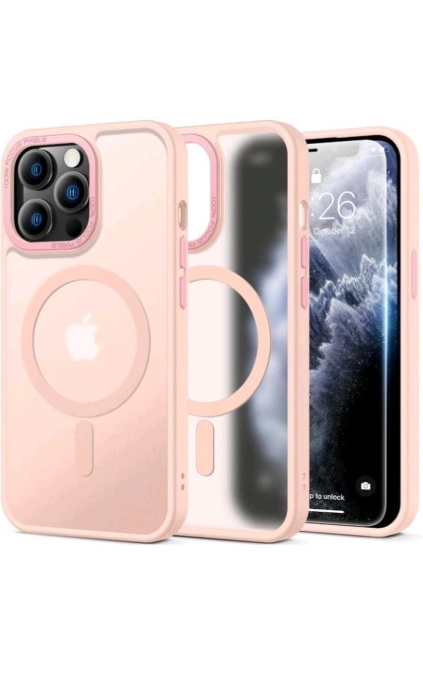 LUHOURI Enhanced Magnetic for iPhone 12 Case,iPhone 12 Pro Case Pink